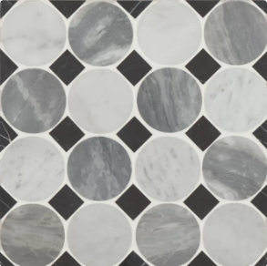Emery Honed Marble Mosaic Tile in Cool Blend - marble tile